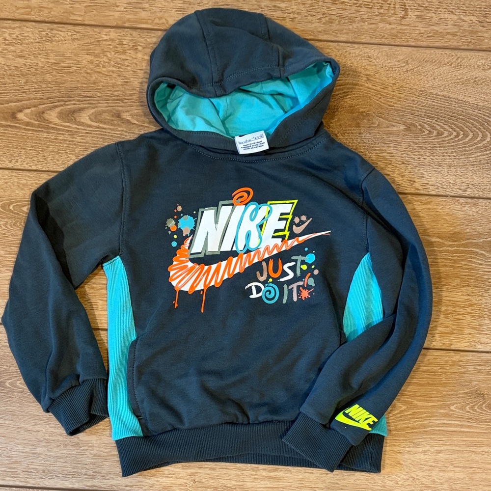 Nike Kids Hoodie in Black and Teal